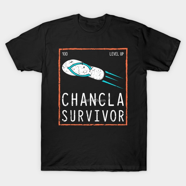 Chancla Survivor Funny Spanish Mexican Culture T-Shirt by levitskydelicia